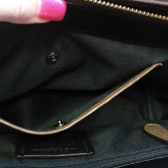 Coach 12117 Swagger 27 Pebble Leather Satchel in DKLIQ Fatigue - Picture 9 of 12